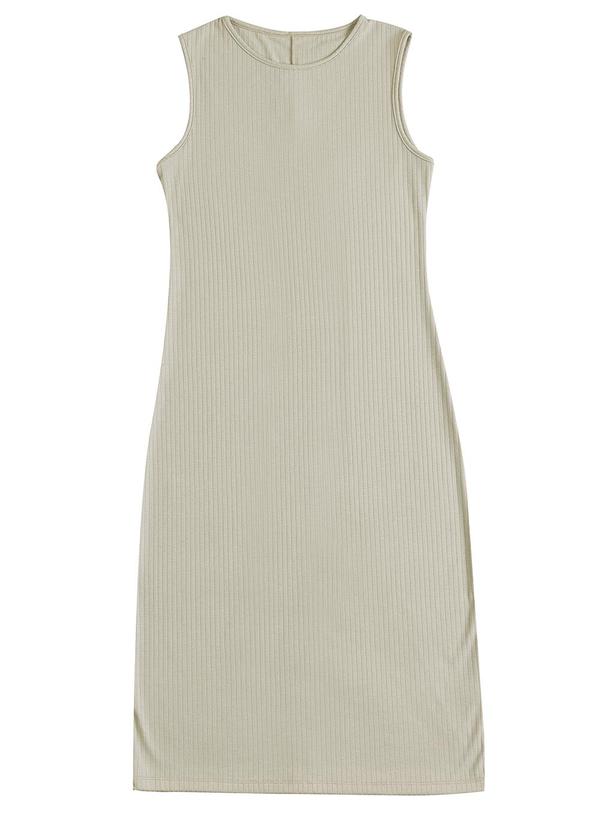 Vestido Regata Midi Adulto Feminino Branco