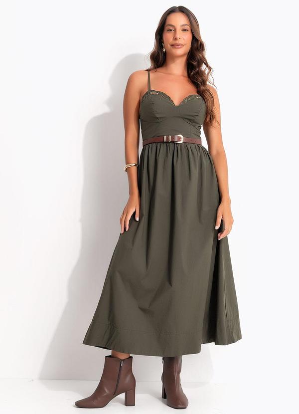 Vestido Renda Midi Verde