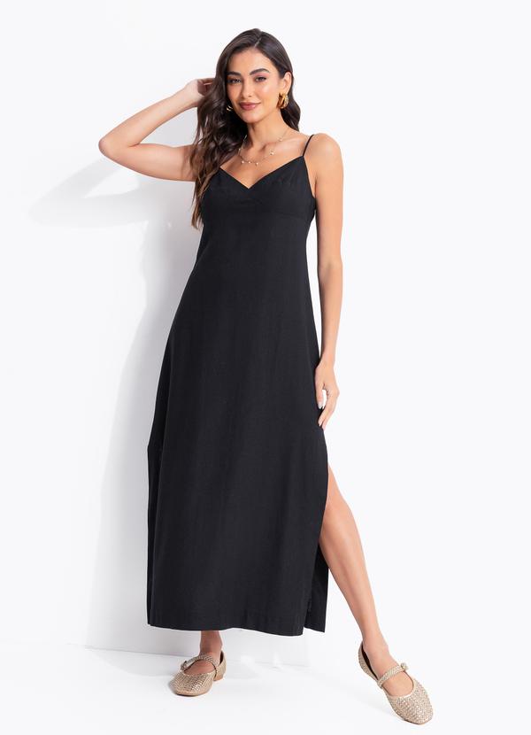 Vestido Reto Midi Preto