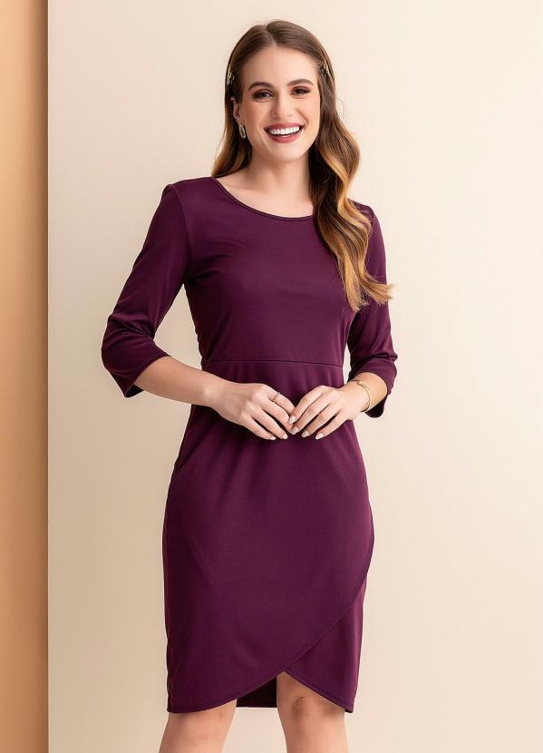 Vista 2 Vestido Roxo com Transpasse Rosalie Rosalie