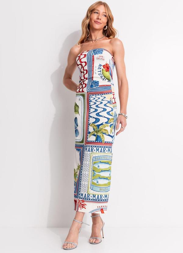 Vestido sem Alça Selo Praiano Off White