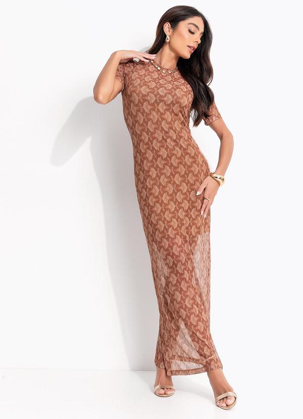 Vestido Tule Marrom