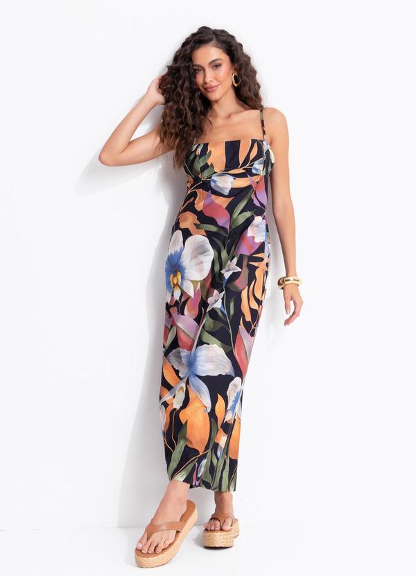 Vestido Vento de Flor Preto