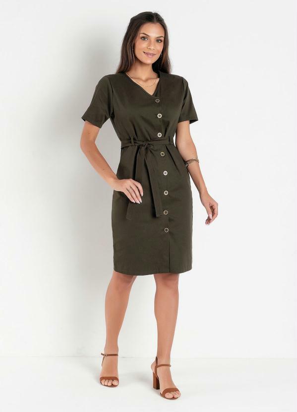 Vista 2 Vestido Verde com Botões Rosalie Rosalie