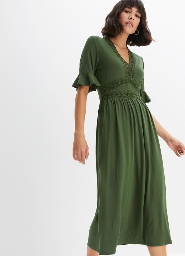 Vestido Verde em Malha de Viscose