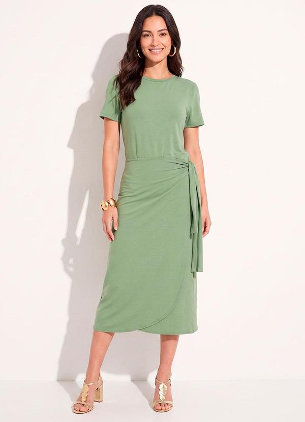 Vestido Verde em Malha de Viscose
