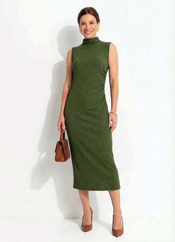 Vestido Verde em Malha Texturizada