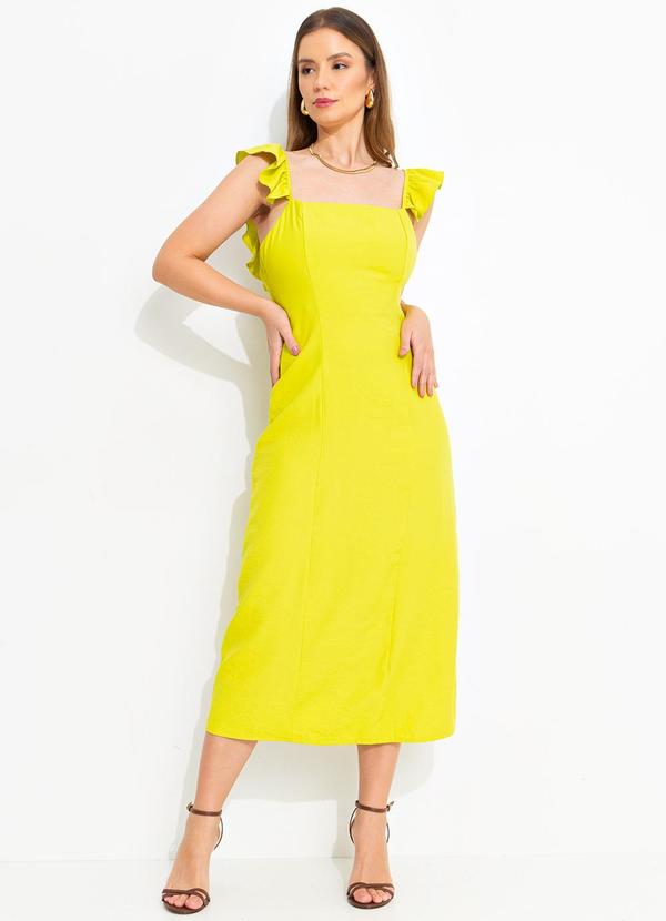 Vestido Verde Lima em Tecido Alfaiataria de Visc