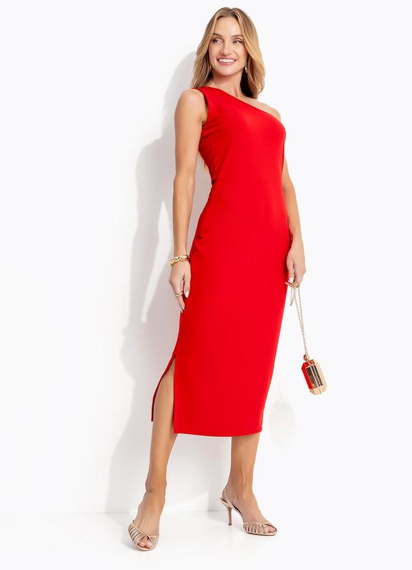Vestido Vermelho em Malha Crepe