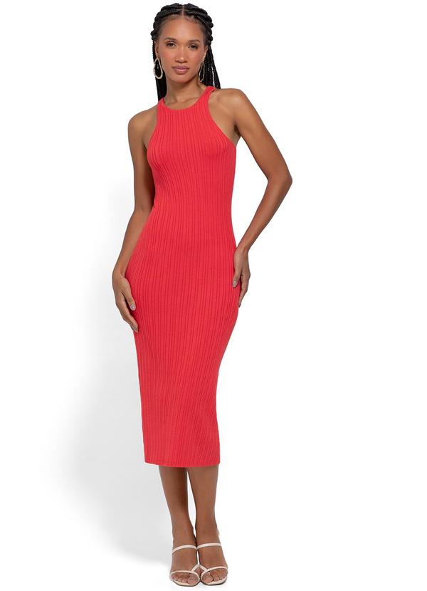 Vista 2 Vestido Vermelho Midi Tricot Enfim Enfim