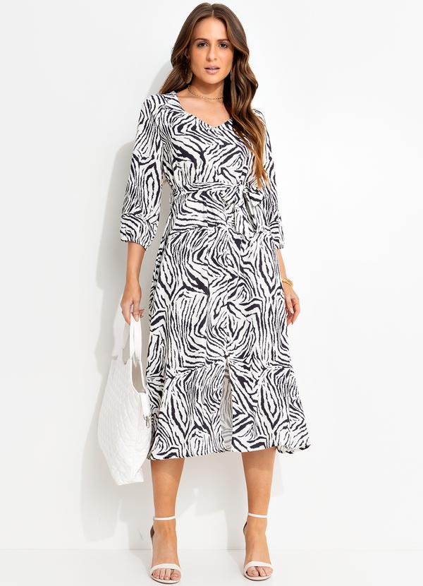Vestido Zebra em Alfaiataria Sarjada