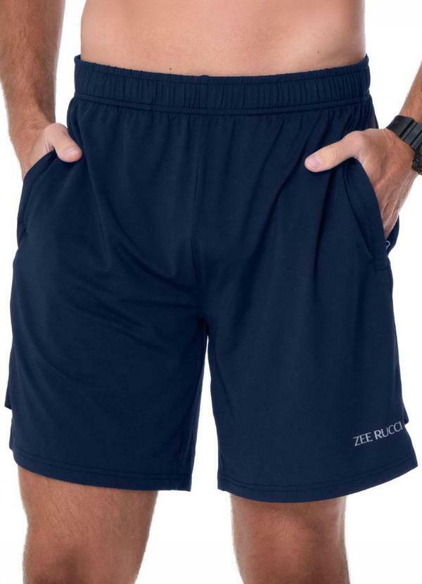 Bermuda Bolso com Zíper Mulet Azul Navy