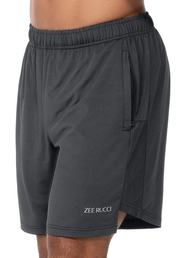 Bermuda Bolso com Zíper Mulet Cinza Grafite