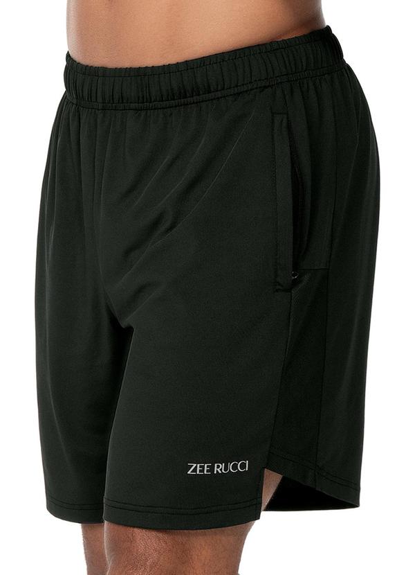 Bermuda Bolso com Zíper Mulet Preto