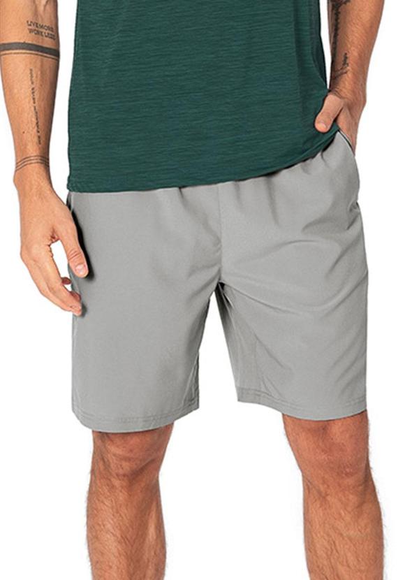 Bermuda com Bolso em Tafetá Active Taupe