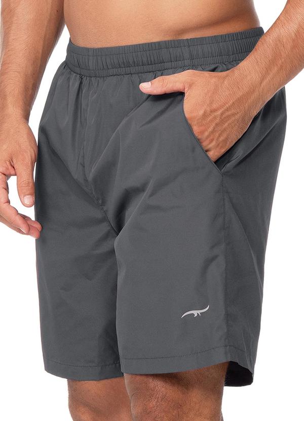 Bermuda com Short Interno e Bolso Cinza