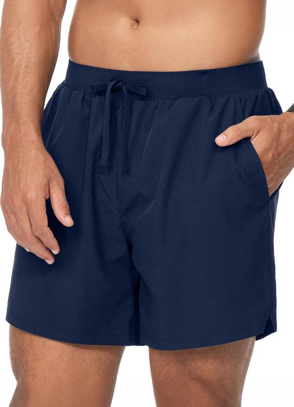 Bermuda Masculina Short Interno e Bolso Azul
