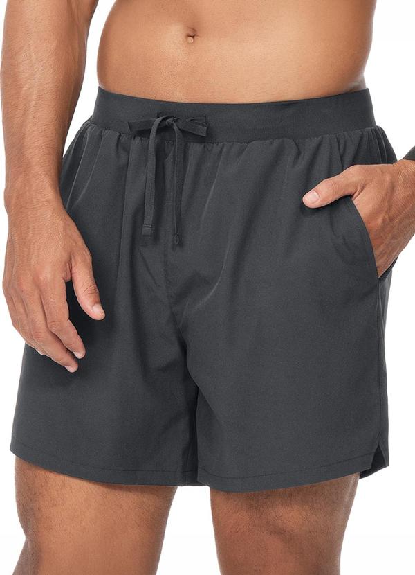 Bermuda Masculina Short Interno e Bolso Cinza
