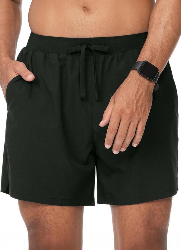 Bermuda Masculina Short Interno e Bolso Preto
