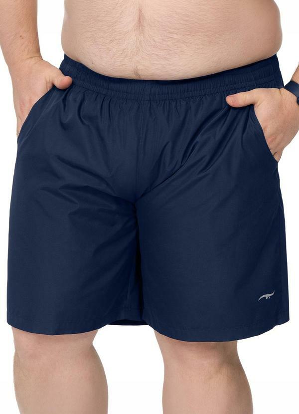 Bermuda Plus Size com Bolso Azul Navy