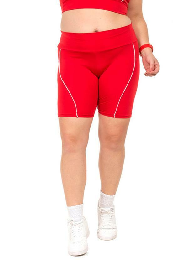 Short Ciclista Power FemininaVermelho