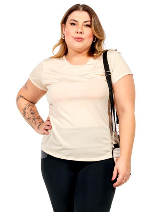 Blusa com Recorte Feminina Bege