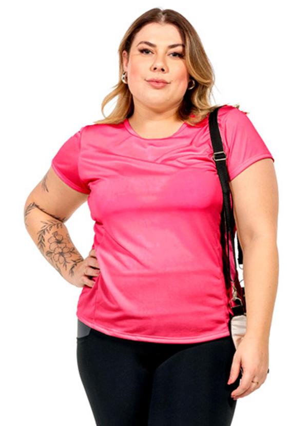 Vista 2 Blusa com Recorte Feminina Rosa Cobertura Cobertura