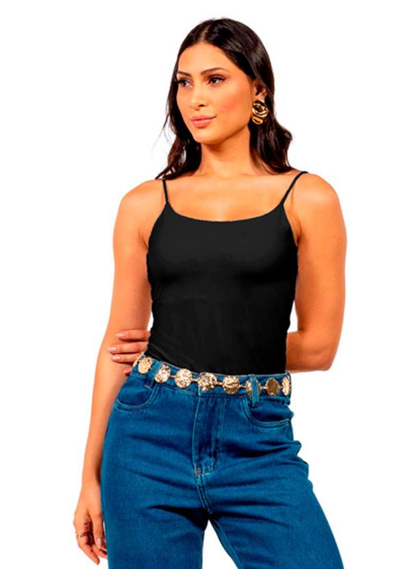 Blusa de Alça Feminina Preto