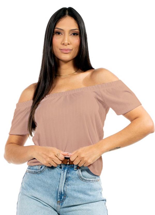 Vista 2 Blusa Feminina Ciganinha Marrom Cobertura Cobertura