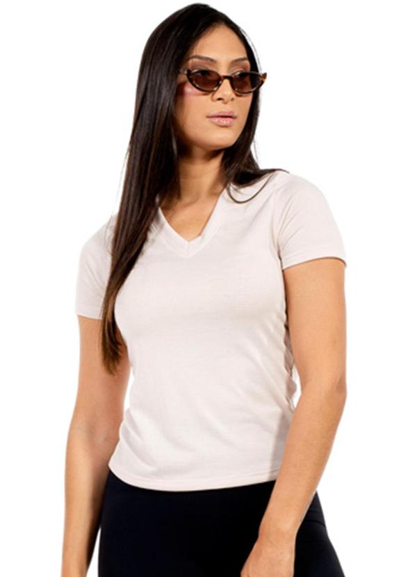 Vista 2 Blusa Feminina Fitness Bege Cobertura Cobertura
