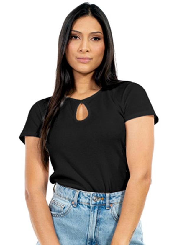 Vista 2 Blusa Feminina Fitness Preto Cobertura Cobertura