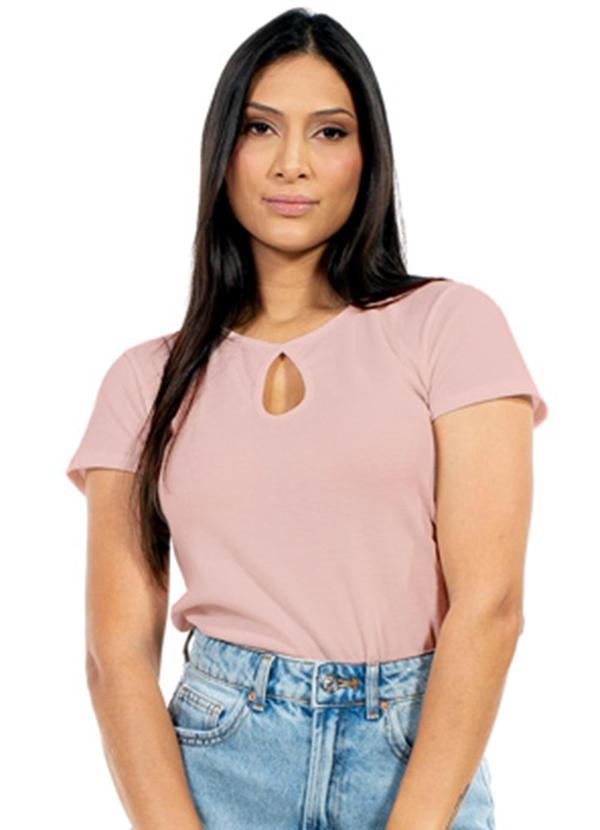 Vista 2 Blusa Feminina Fitness Rosa Cobertura Cobertura