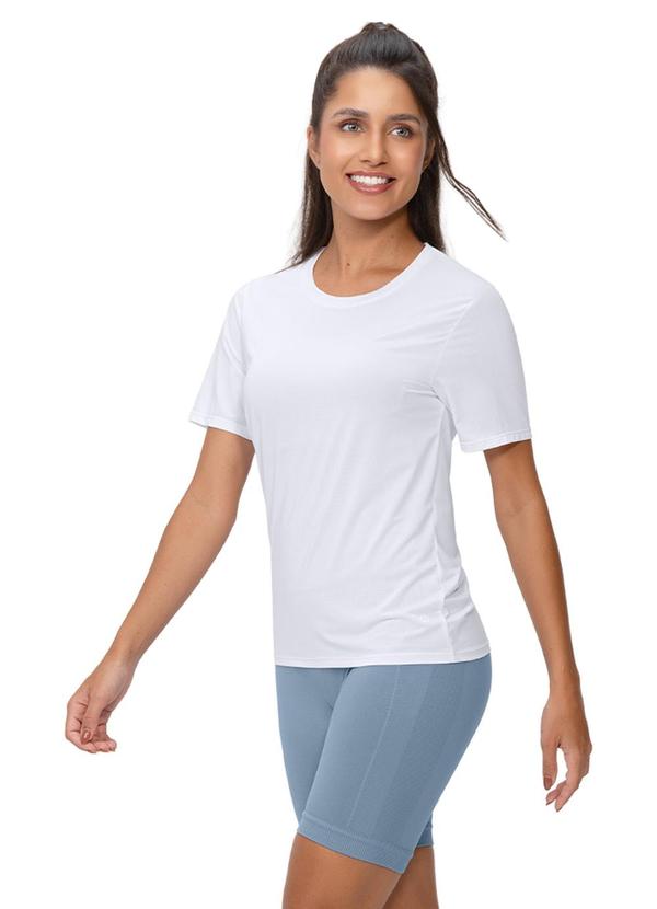 Blusa Manga Curta Proteção Uv Branco