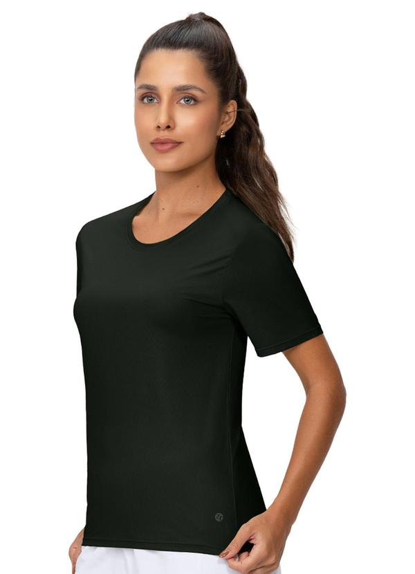 Blusa Manga Curta Proteção Uv Preto