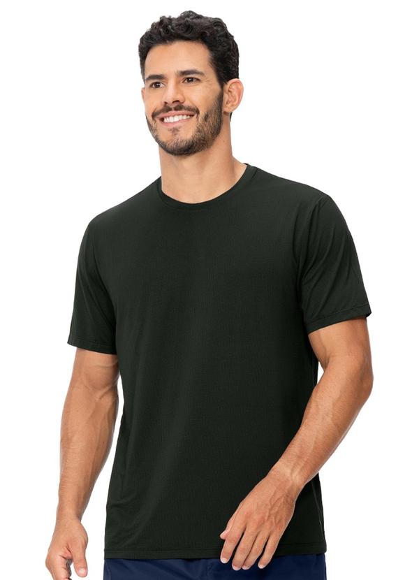 Blusa Manga Curta Proteção Uv Preto