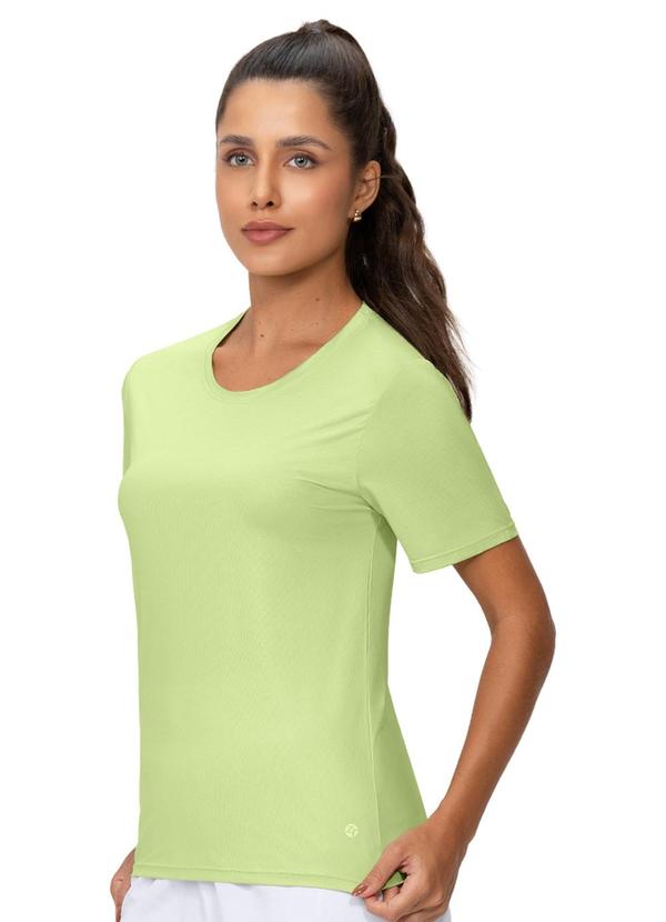 Blusa Manga Curta Proteção Uv Verde Limão