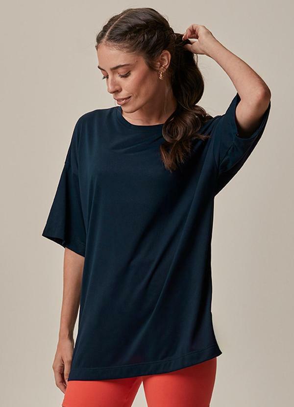 Blusa Oversized Protação Uv Active Azul Marinho