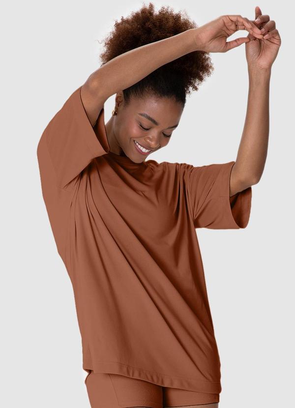 Blusa Oversized Protação Uv Active Caramelo