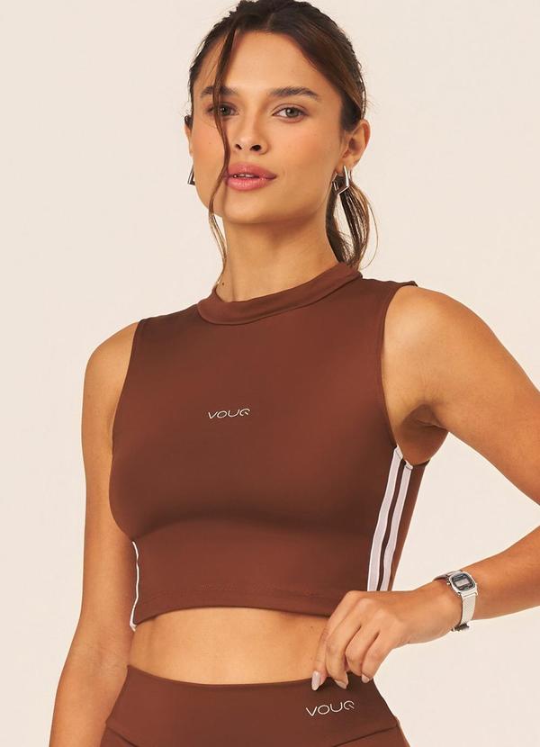 Cropped Fitness Fit-Tech Sport Regata Marrom