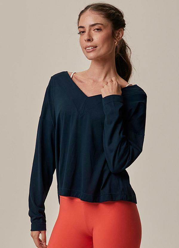 Blusa Box Protação Uv Active Azul Marinho