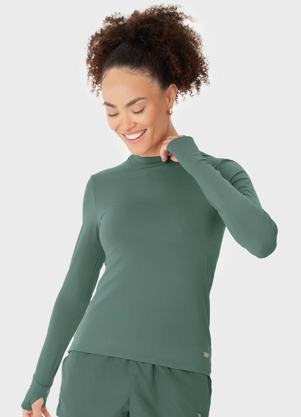 Blusa Justa Malha Dry Uv50+ Verde Musgo