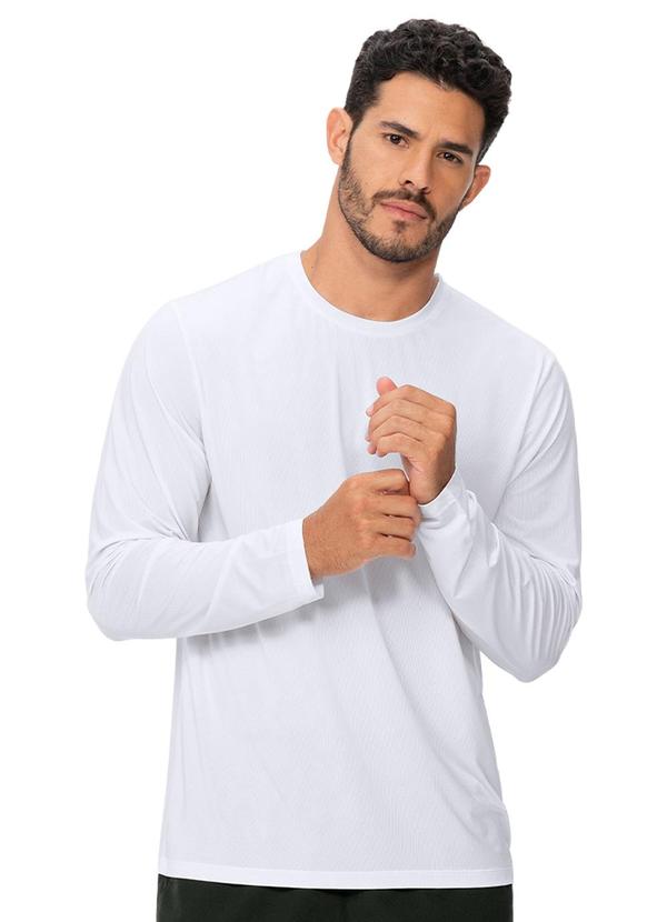 Blusa Manga Longa Proteção Uv Branco