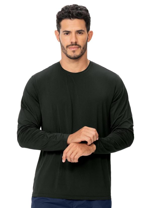 Blusa Manga Longa Proteção Uv Preto