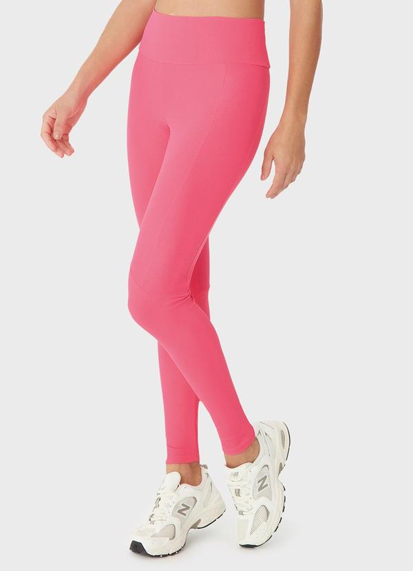 Calça Legging Canelada Malha Dry Rosa Escuro