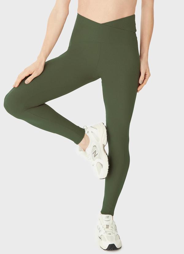 Calça Legging Creponada Verde Militar