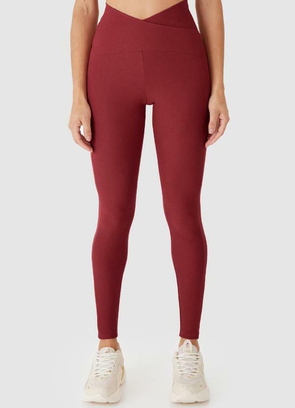 Calça Legging Creponada Vermelho