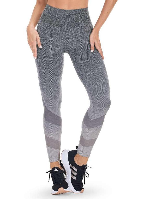 Calça Legging Jacquard Degradê sem Costura Cinza