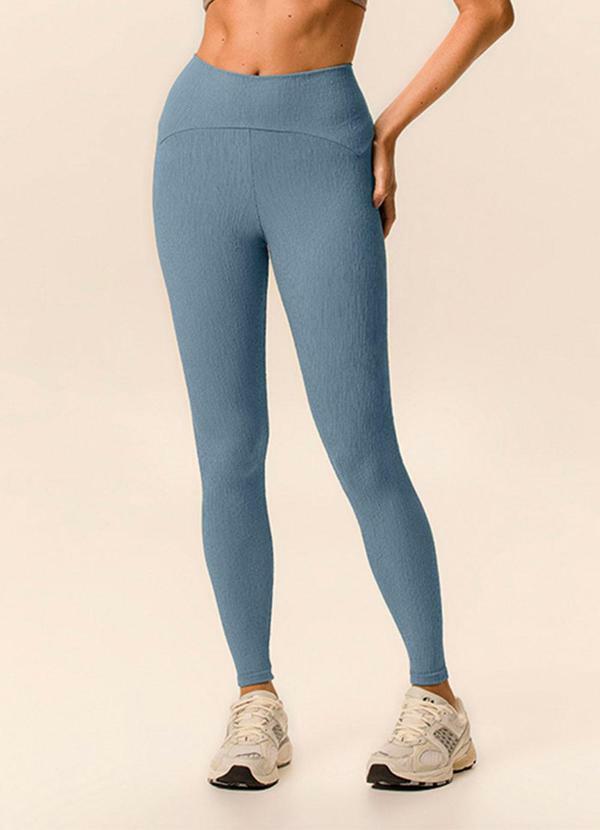 Calça Legging Texturizado Active Azul Pastel