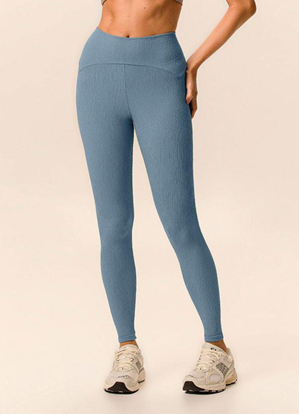 Calça Legging Texturizado Active Azul Pastel