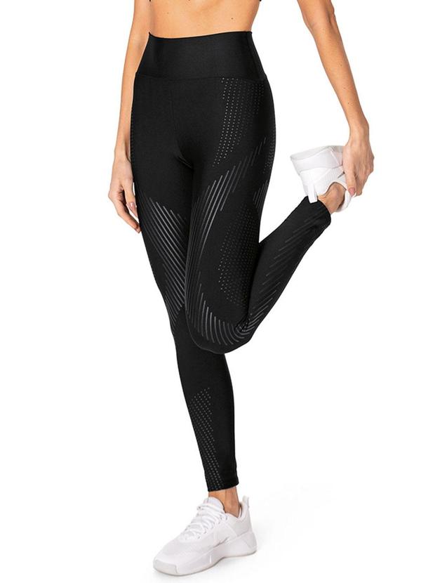 Calça Legging Uv com Estampa Active Preto